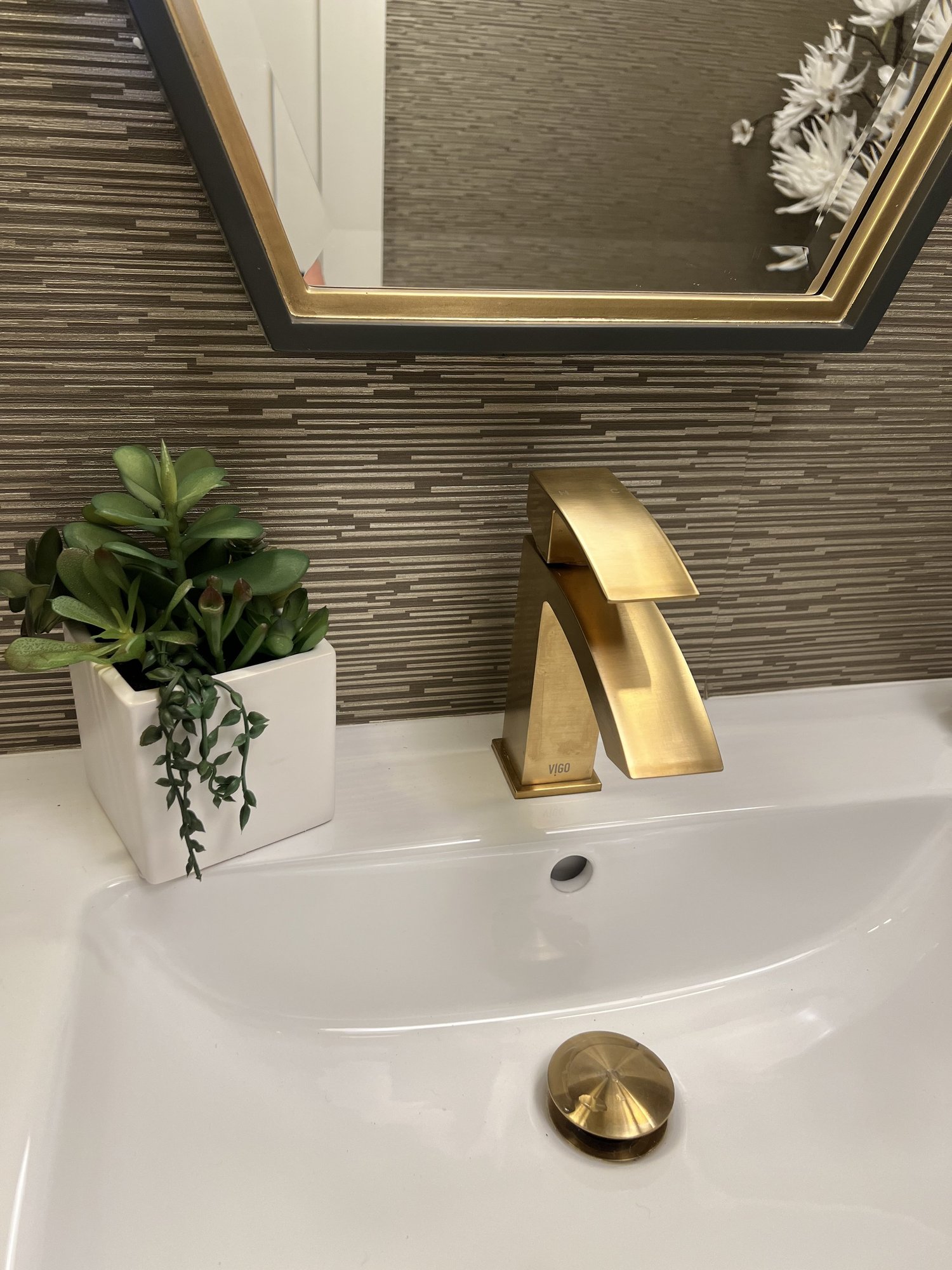 Luxe Glam Powder Bath Kitchen & Bath detail 5 by Gina Lauren Interiors, Orange County, CA