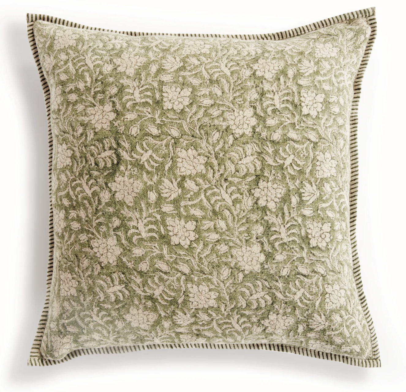 Henriella European Linen Pillow 20" Green, curated home decor from Gina Lauren Interiors Curations Studio