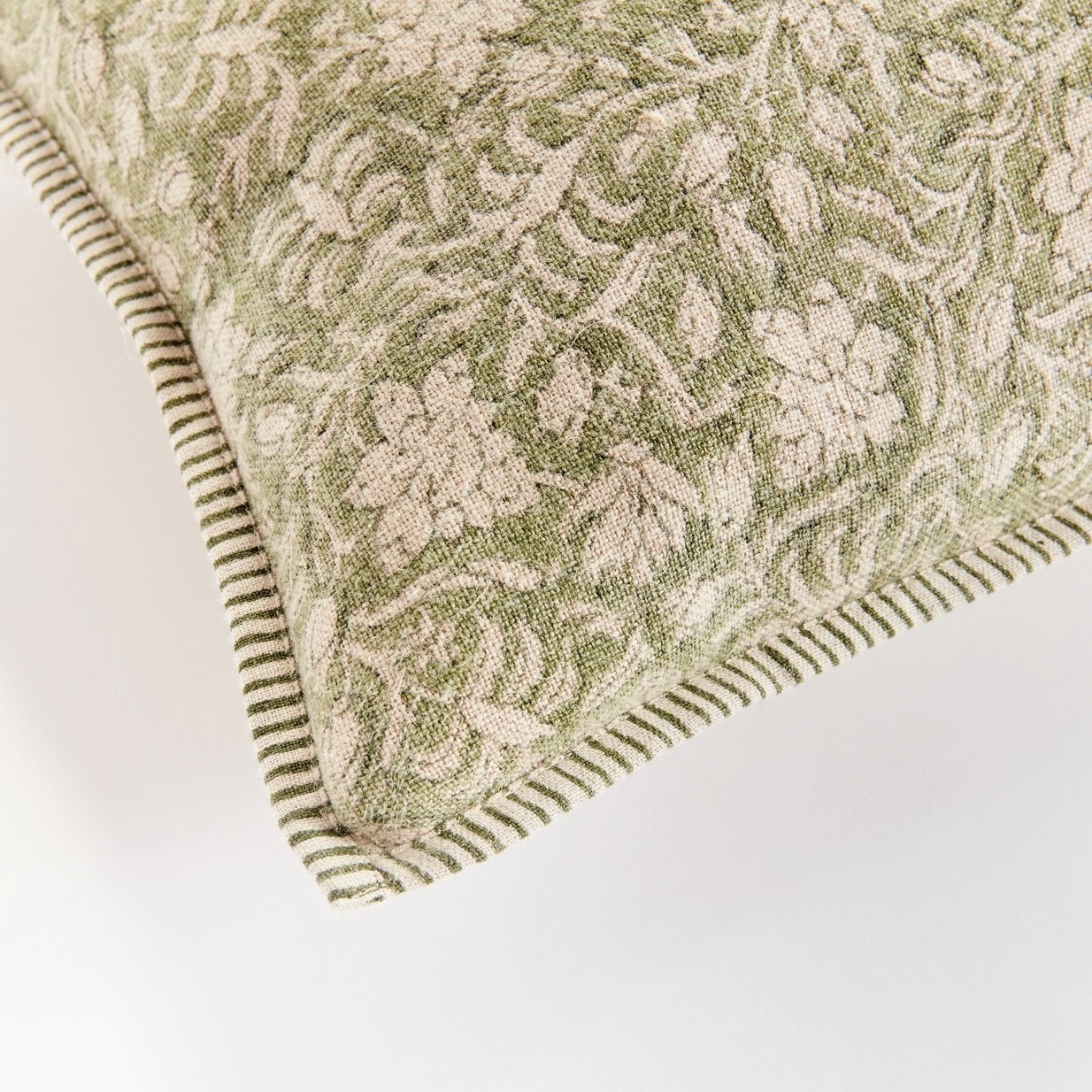 Henriella European Linen Pillow 20" Green view 5, Gina Lauren Interiors Curations Studio